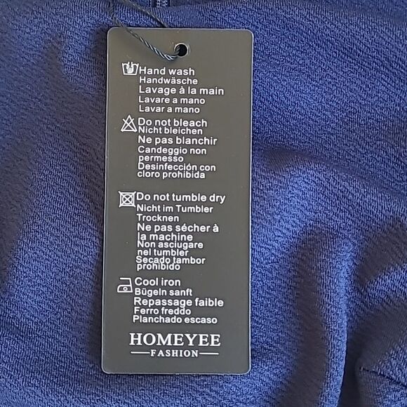 NWT Homeyee Midi Blue Dress w Lace Waistband Small 4 - Picture 10 of 11